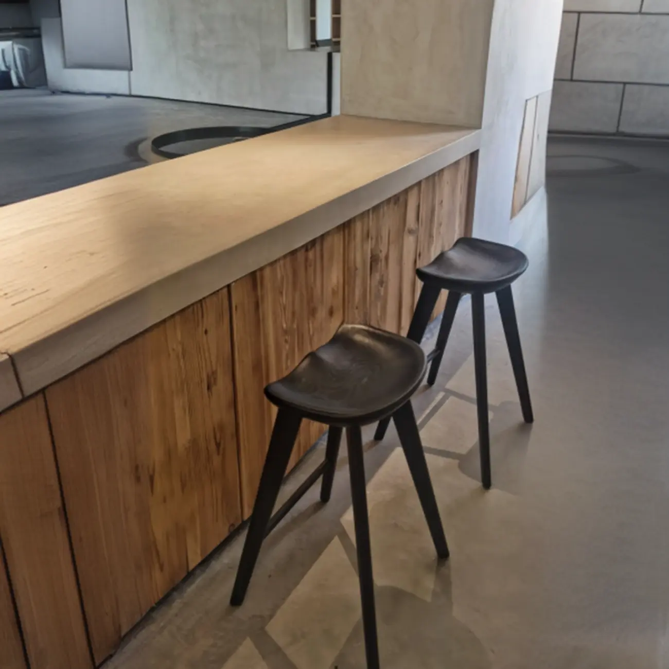 Bar Height Backless Wood Scandinavian Bar Stools Image - 4 | homeyfad