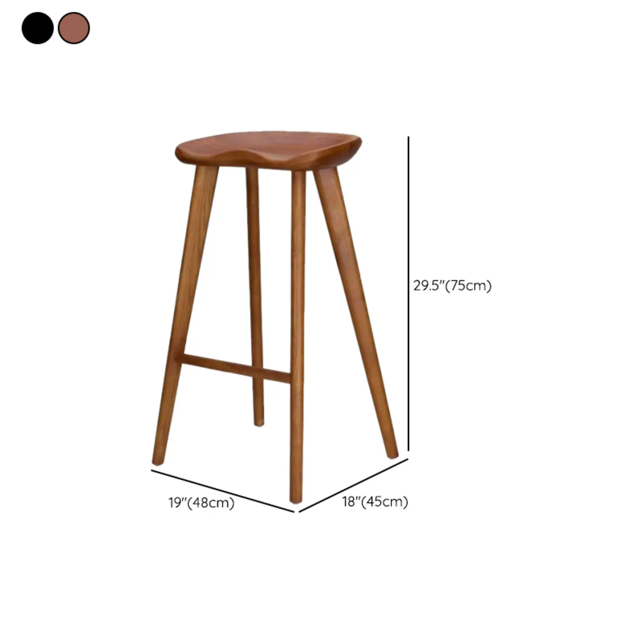Bar Height Backless Wood Scandinavian Bar Stools #size | homeyfad