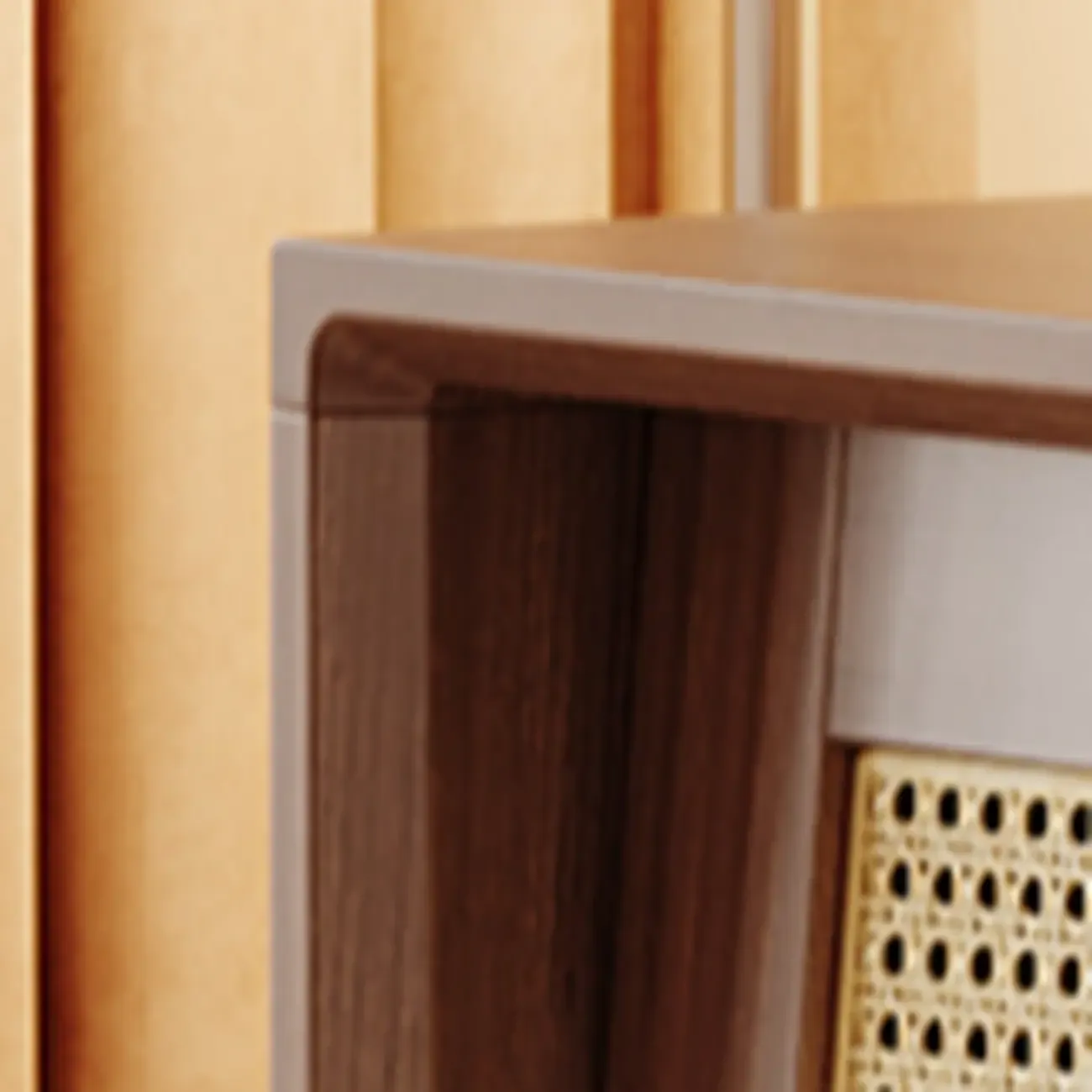 Elegant Rubberwood Modern Vertical Bookcase With Cabinets Image - 14