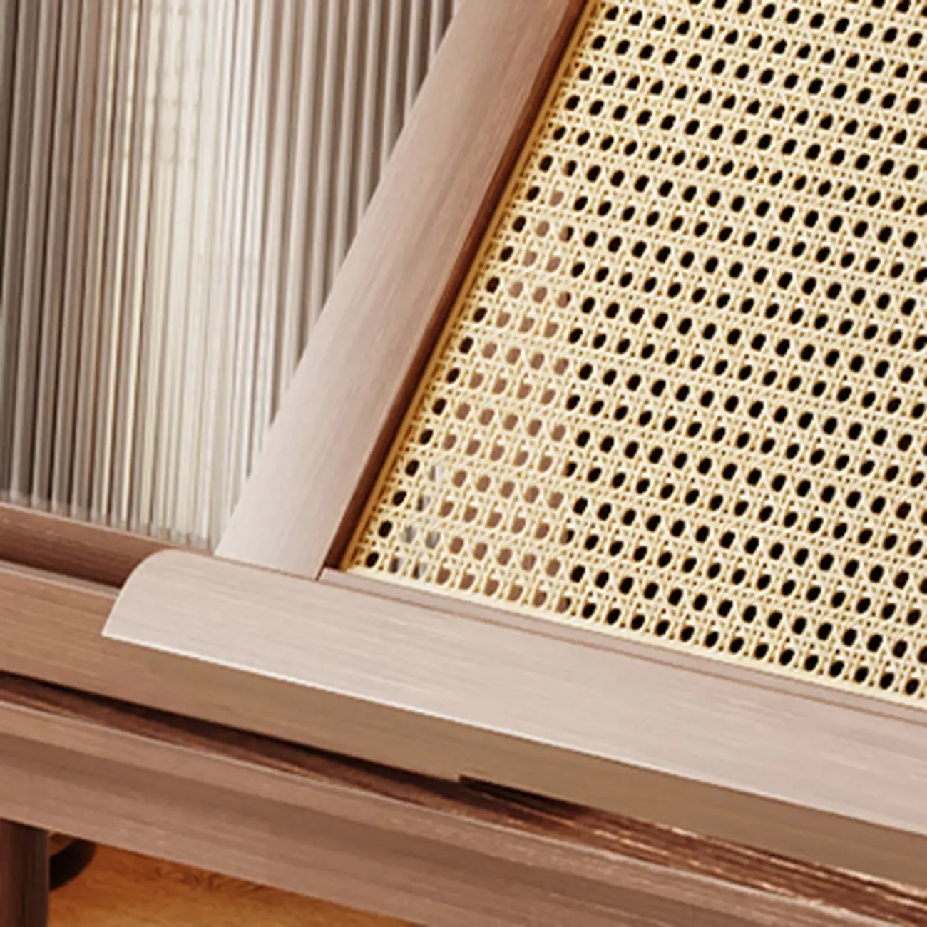 Elegant Rubberwood Modern Vertical Bookcase With Cabinets Image - 16