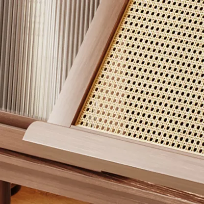 Elegant Rubberwood Modern Vertical Bookcase With Cabinets Image - 16