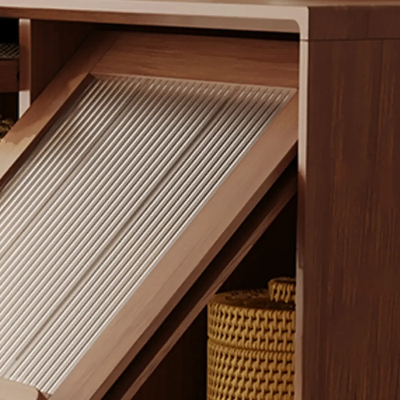 Elegant Rubberwood Modern Vertical Bookcase With Cabinets Image - 17