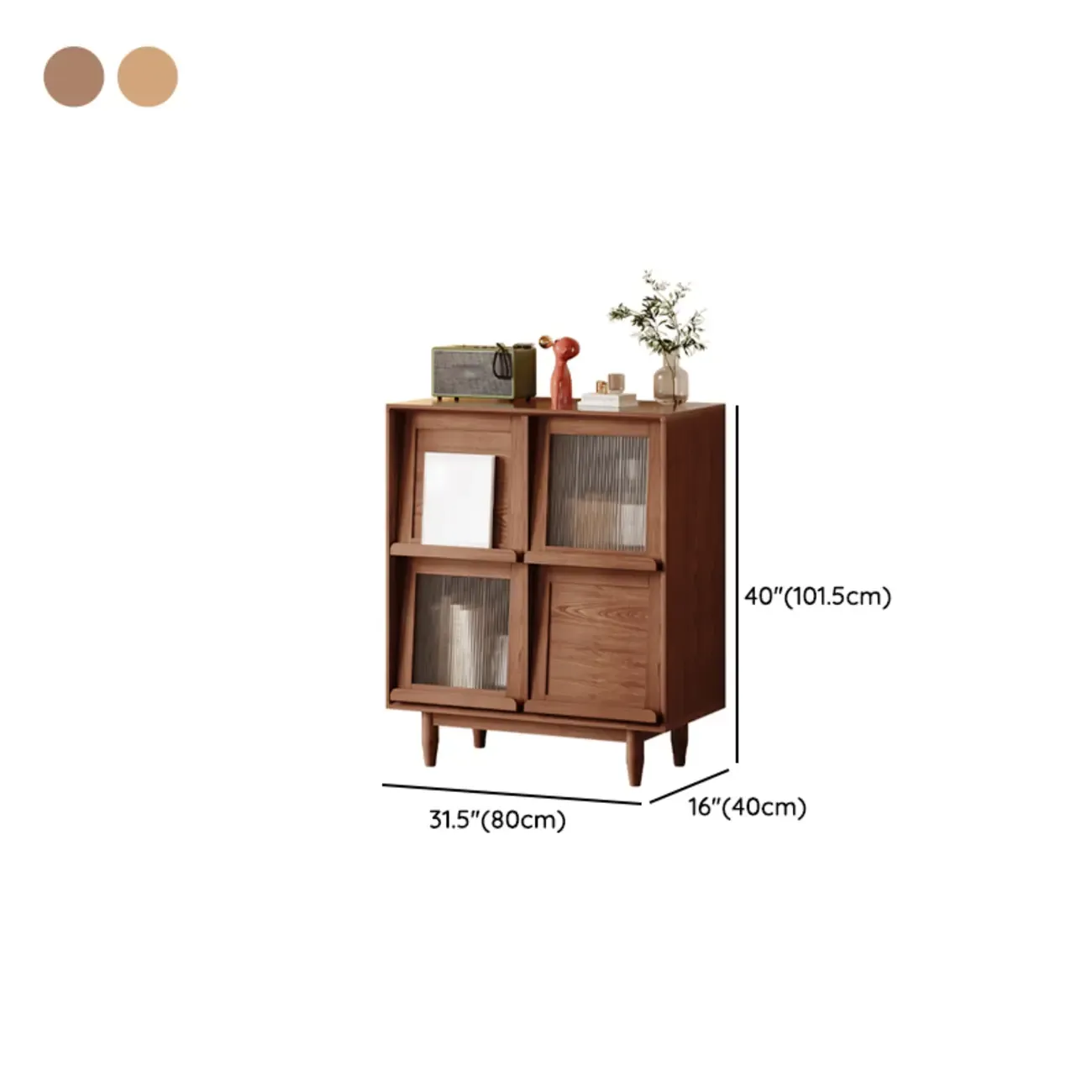 Elegant Rubberwood Modern Vertical Bookcase With Cabinets #size