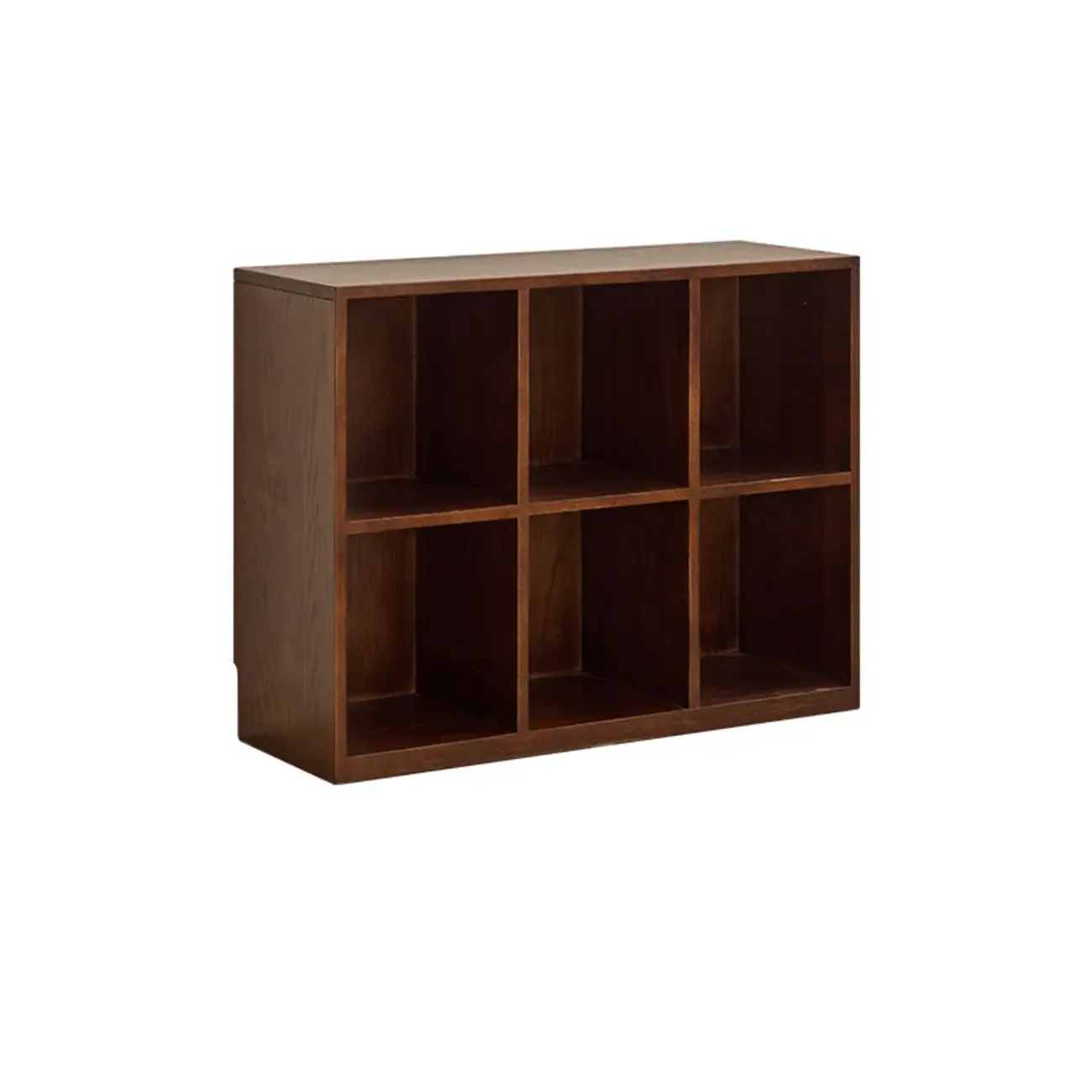 Horizontal Oak Wood Closed Back Bookcase With Drawers Image - 9