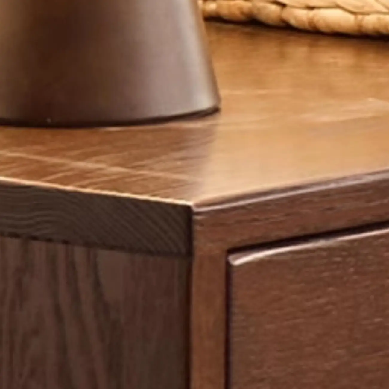 Horizontal Oak Wood Closed Back Bookcase With Drawers Image - 10 | homeyfad