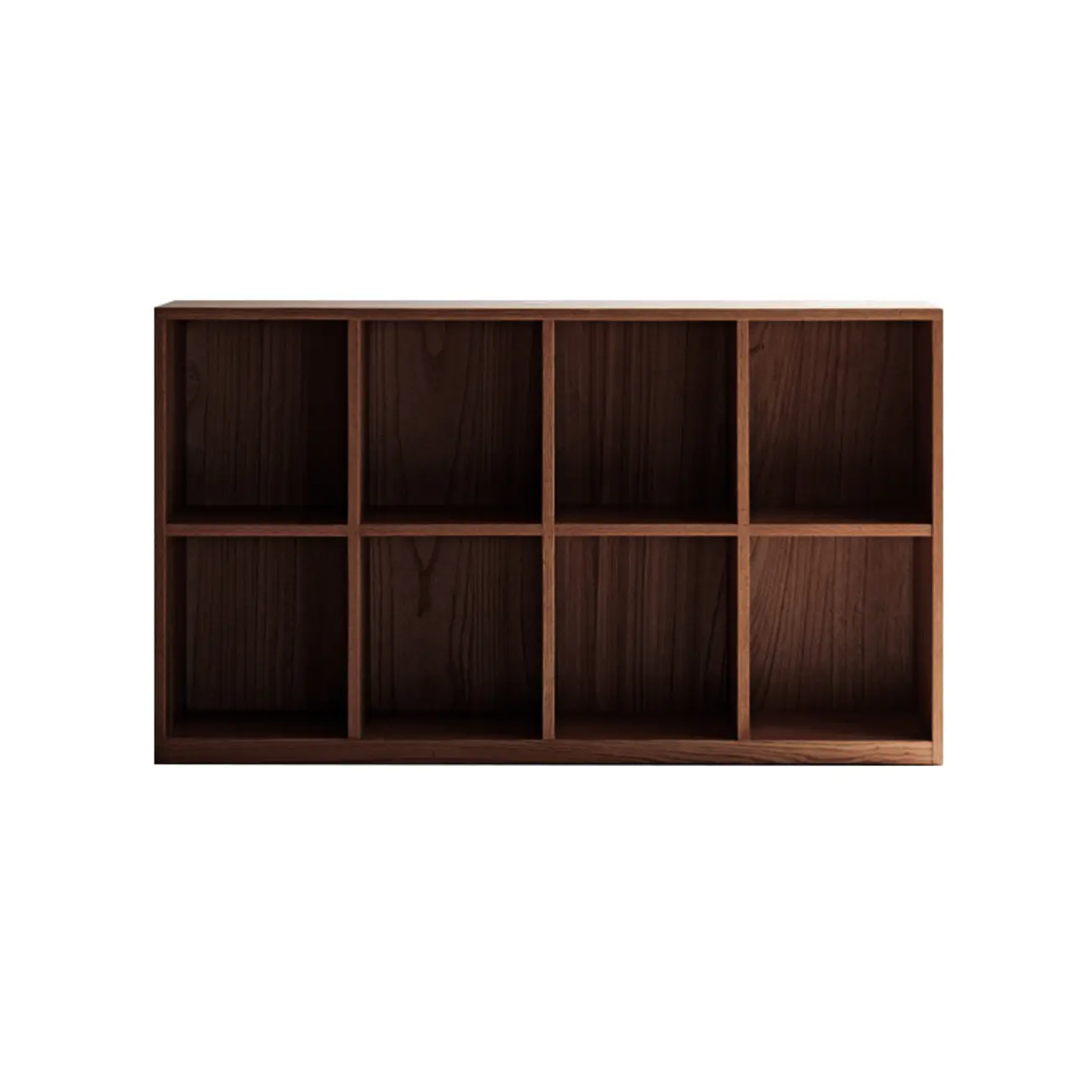 Horizontal Oak Wood Closed Back Bookcase With Drawers Image - 11 | homeyfad