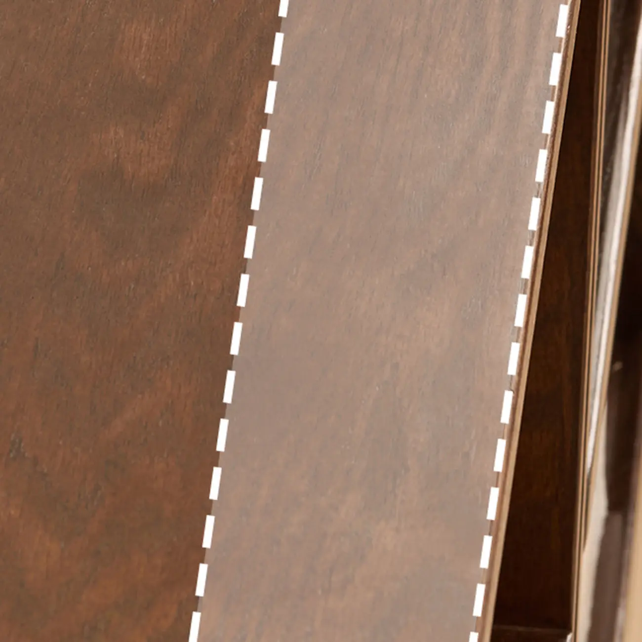 Horizontal Oak Wood Closed Back Bookcase With Drawers Image - 12 | homeyfad