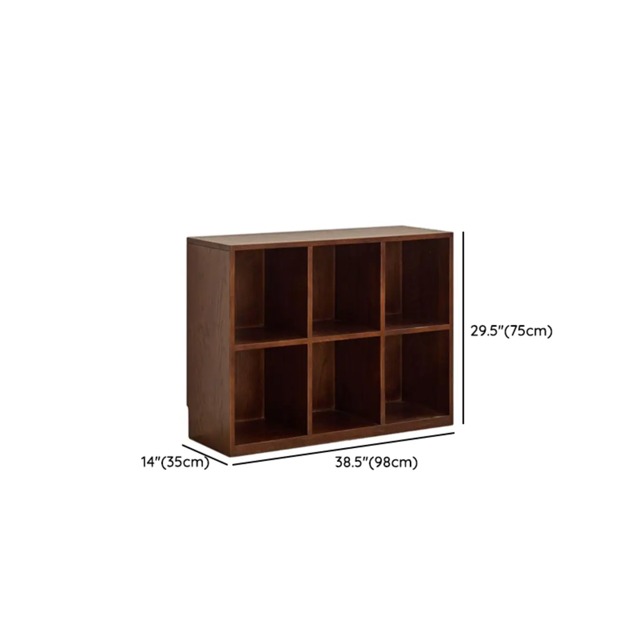 Horizontal Oak Wood Closed Back Bookcase With Drawers Image - 21 | homeyfad
