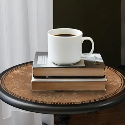 Modern Classic Iron Pedestal End Table Black-White Image - 5