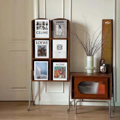 Modern Closed Back Vertical Wood Barrister Bookcase Image - 1