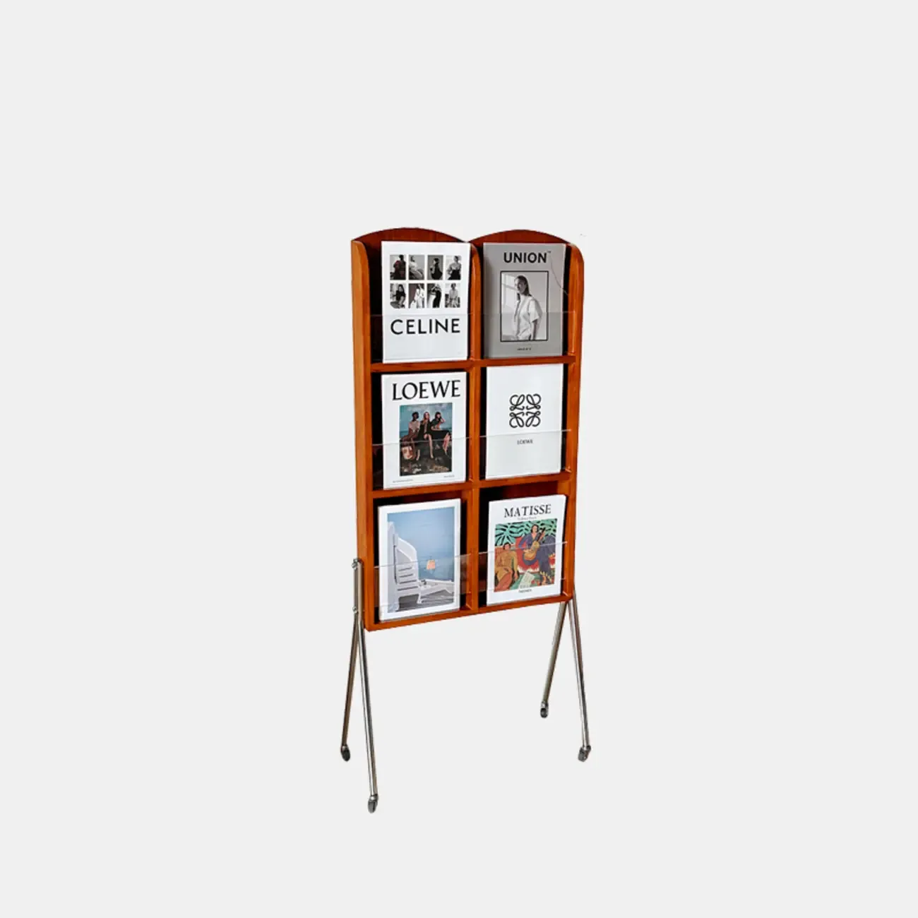 Modern Closed Back Vertical Wood Barrister Bookcase Image - 2