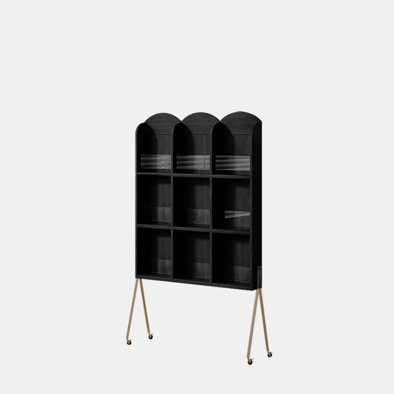 Modern Closed Back Vertical Wood Barrister Bookcase Image - 7