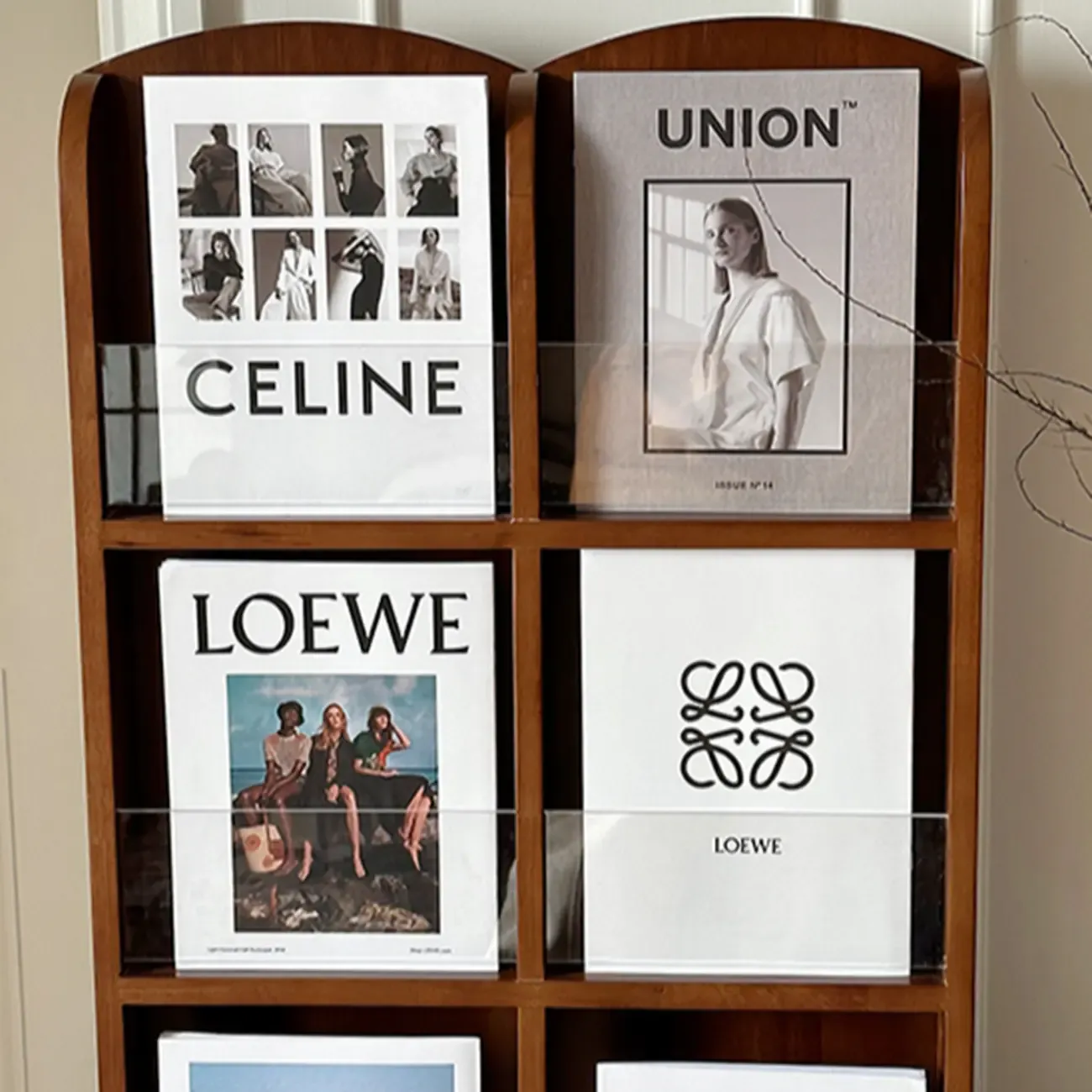 Modern Closed Back Vertical Wood Barrister Bookcase Image - 13