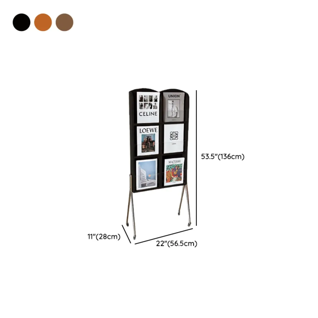 Modern Closed Back Vertical Wood Barrister Bookcase #size