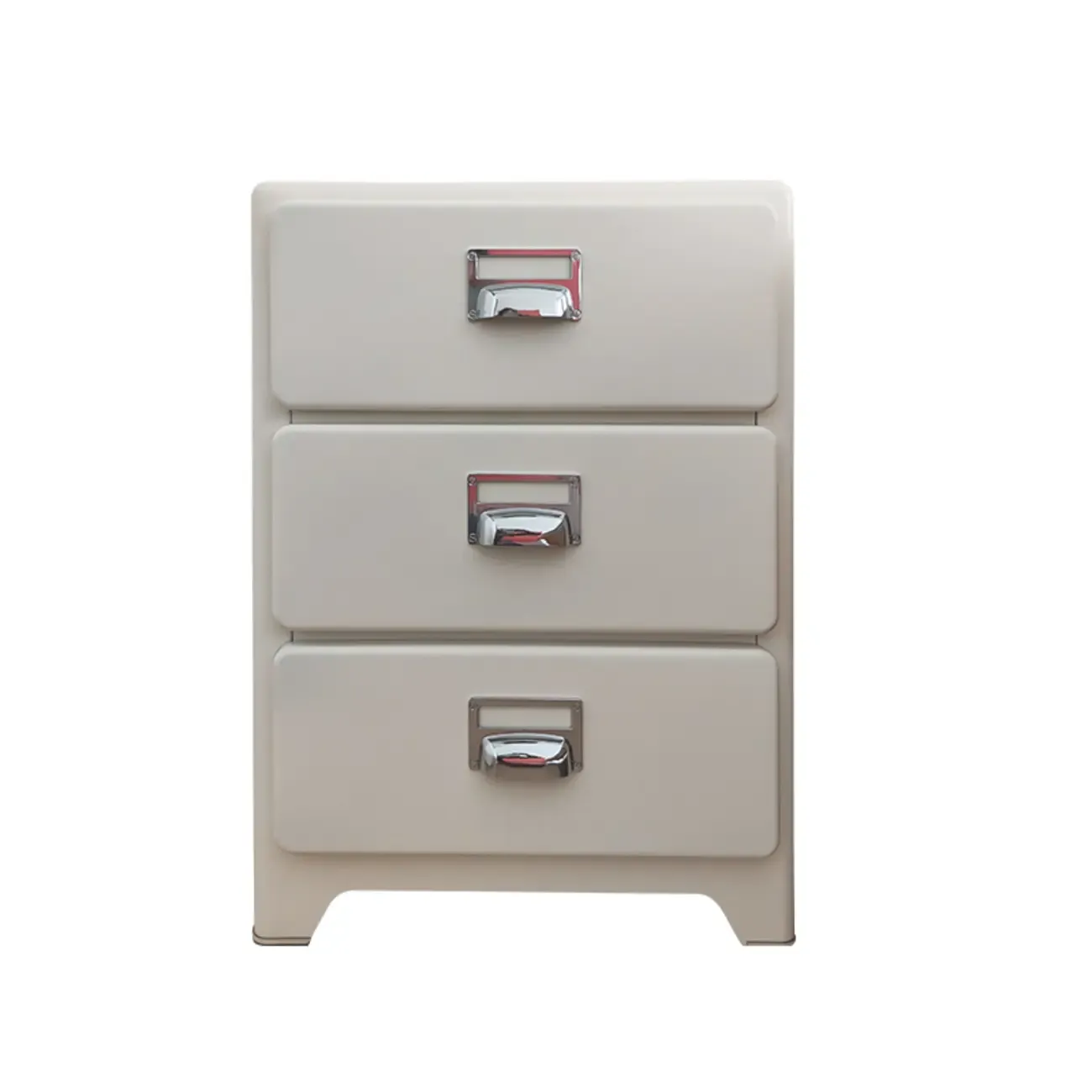 Scandinavian 3 Drawers Wood Nightstand with Legs Image - 2