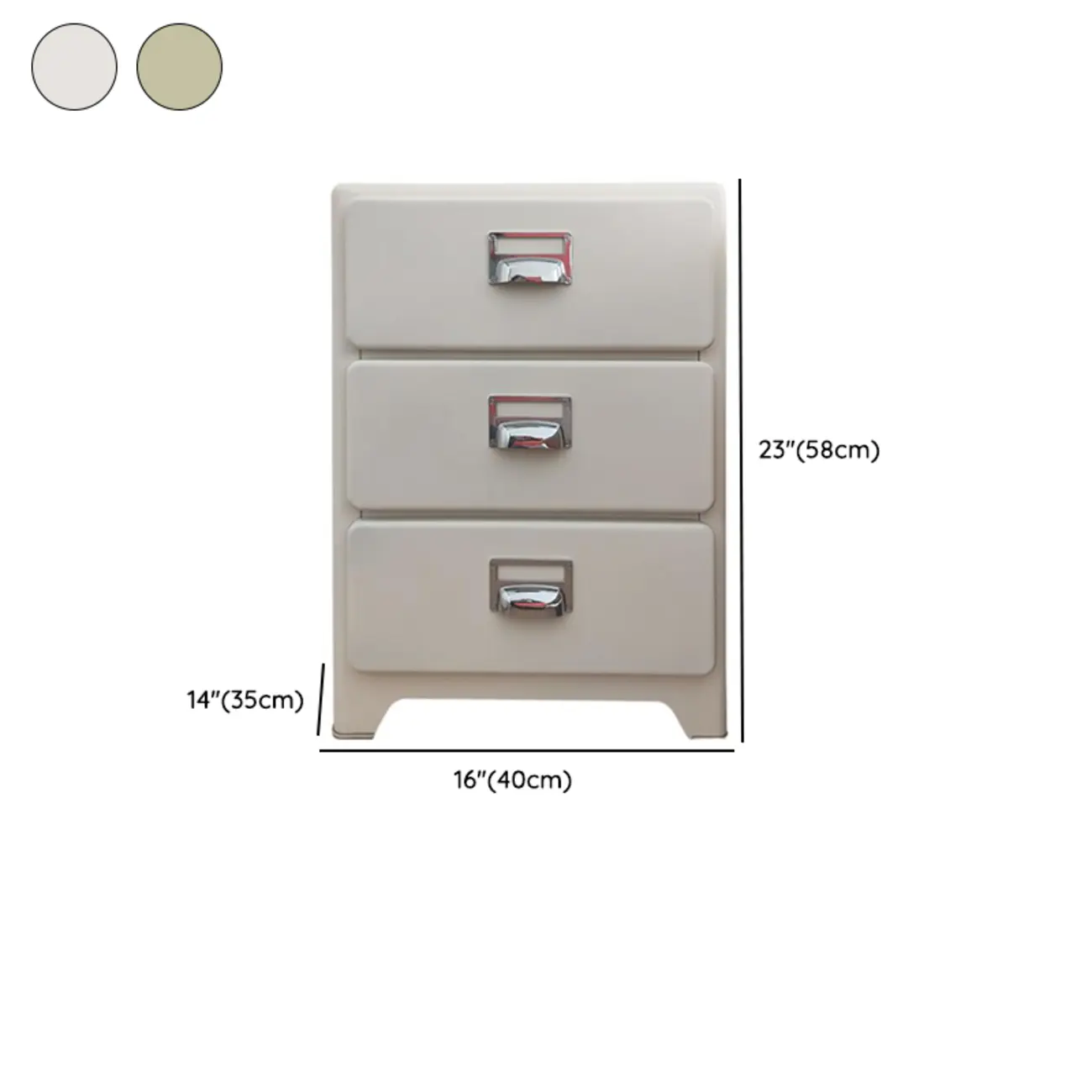 Scandinavian 3 Drawers Wood Nightstand with Legs #size | homeyfad