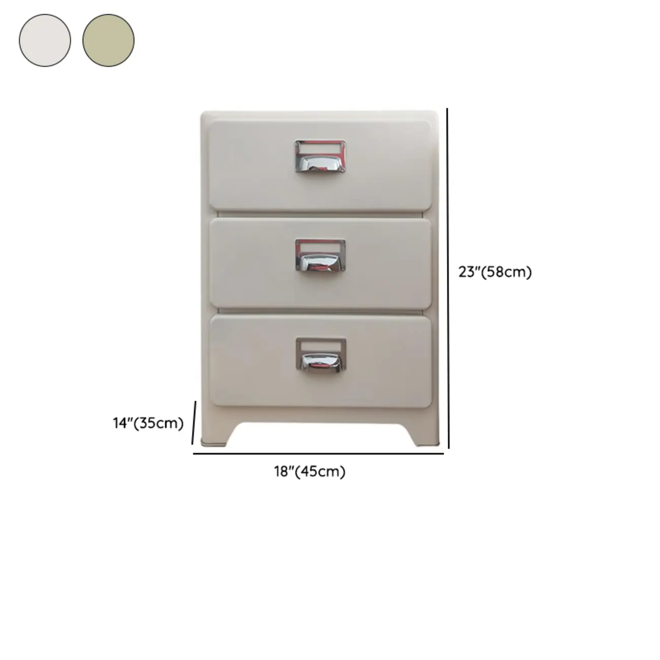 Scandinavian 3 Drawers Wood Nightstand with Legs Image - 9 | homeyfad