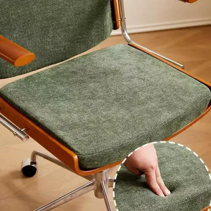 Modern Green Fabric Ergonomic Swivel Office Chair Image - 6