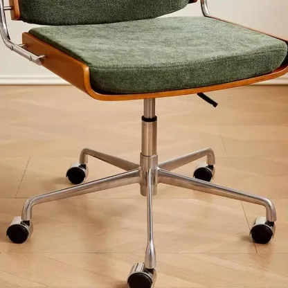 Modern Green Fabric Ergonomic Swivel Office Chair Image - 8