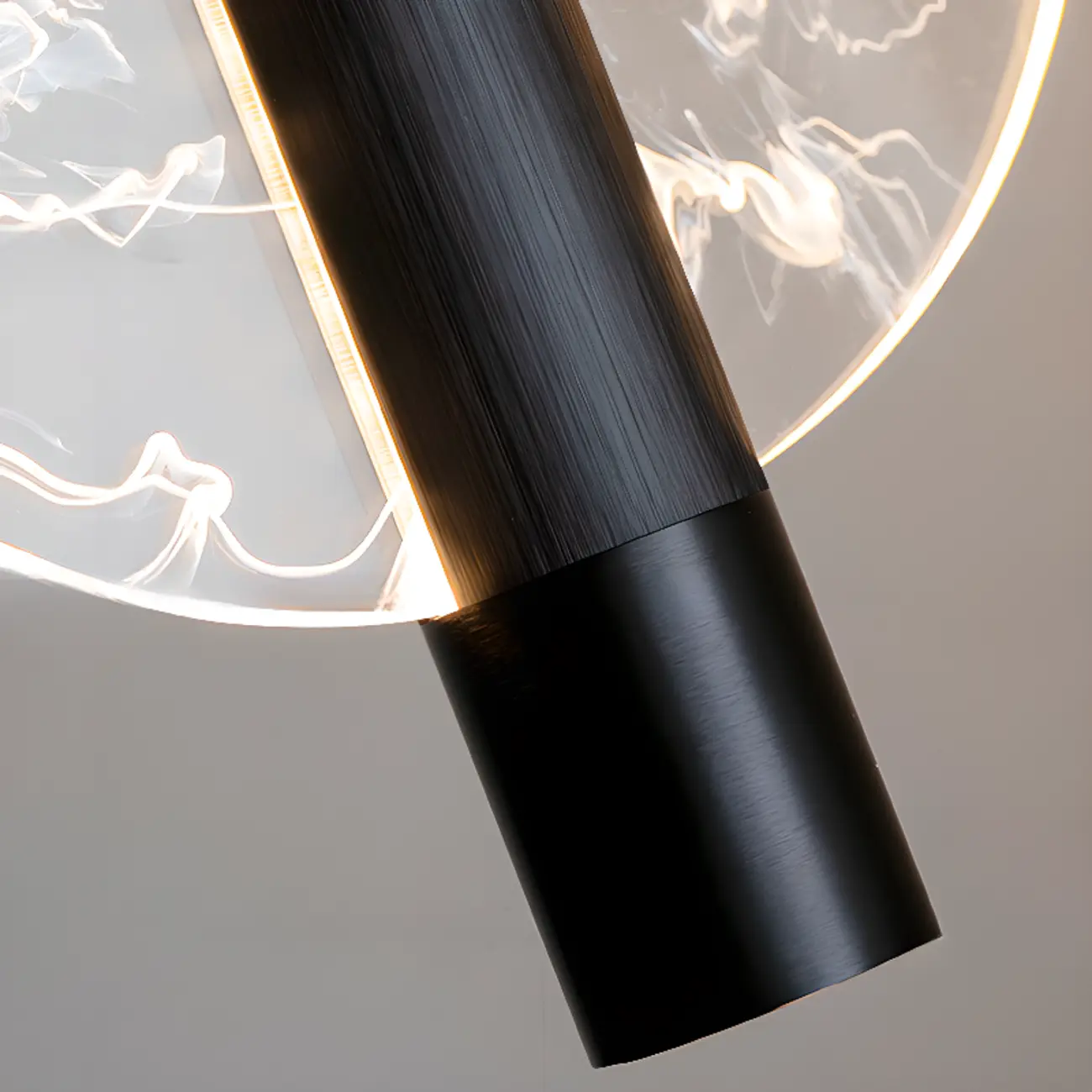 Round Modern Metal Acrylic Pendant Light For Bedroom Image - 7 | homeyfad