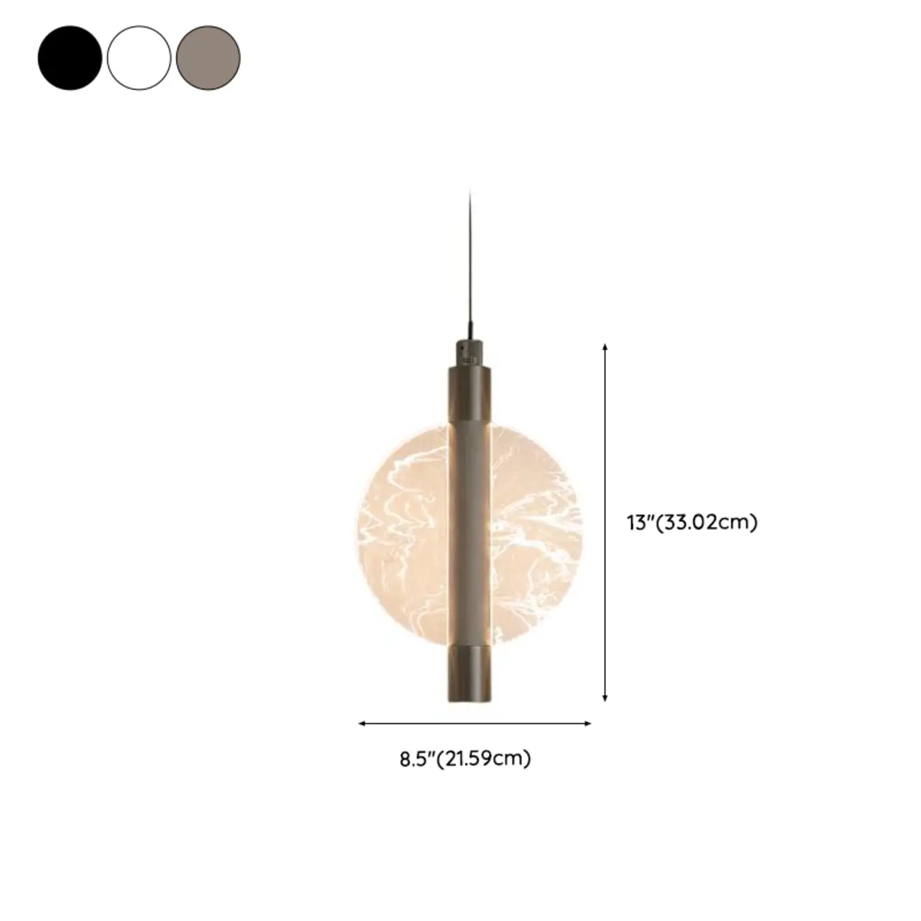 Round Modern Metal Acrylic Pendant Light For Bedroom #size | homeyfad