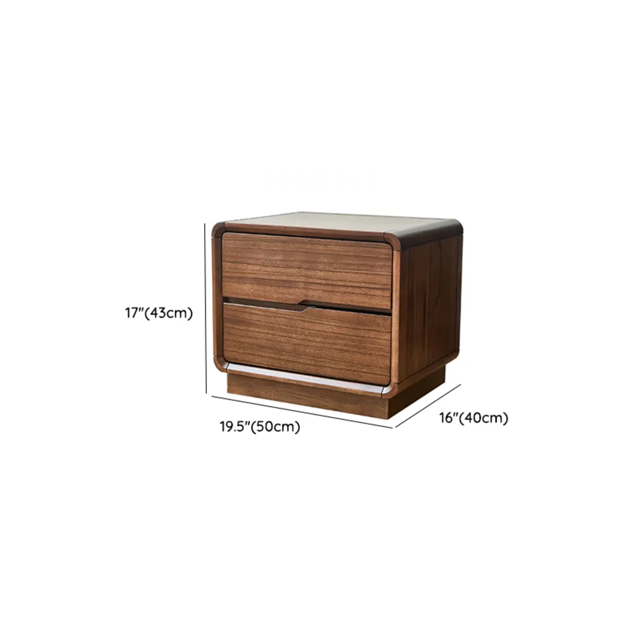 Mid Century Modern Walnut Solid Wood 2- Drawer Nightstand Image - 19 | homeyfad