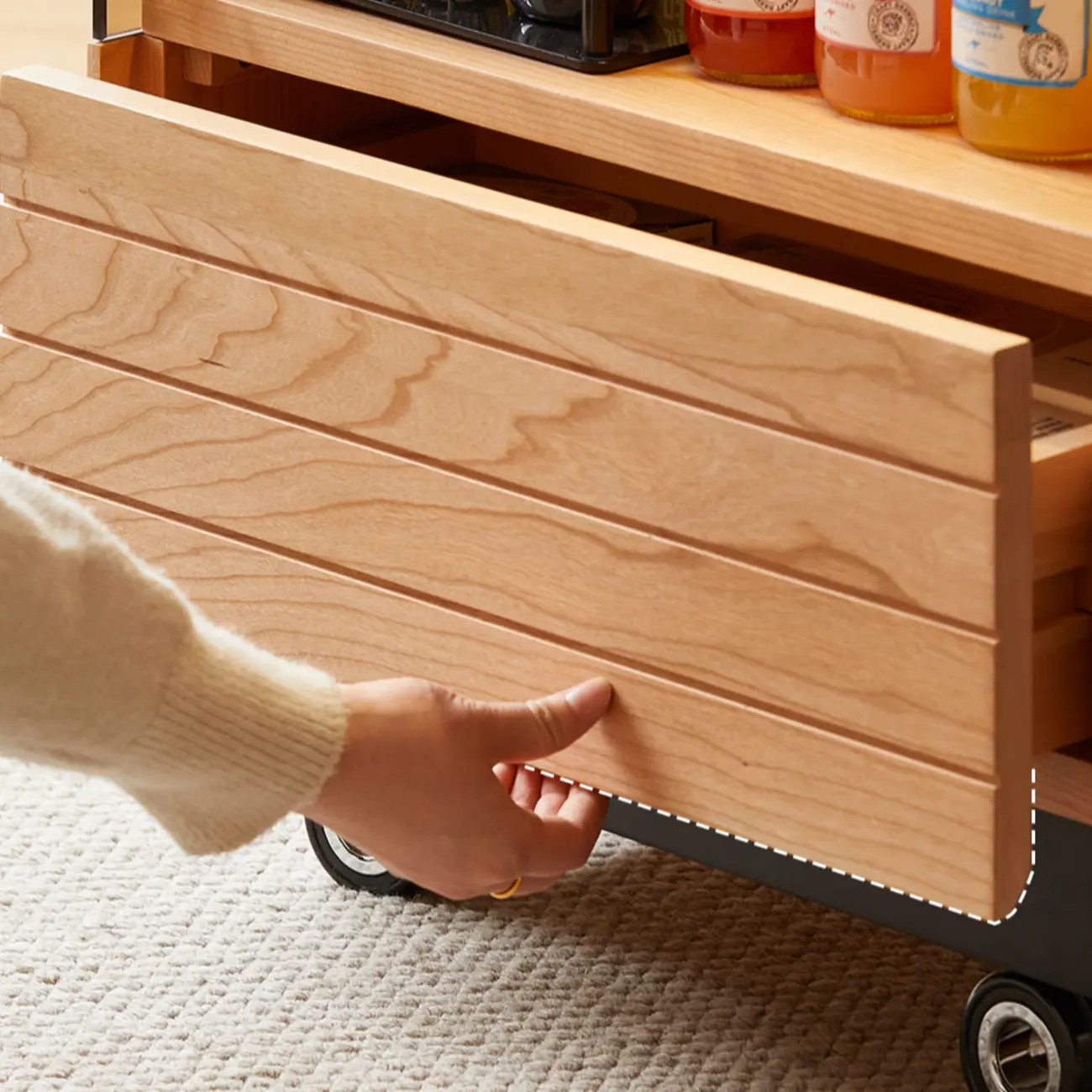 Square Adjustable Folding Laptop Wooden Coffee Table Image - 9 | homeyfad