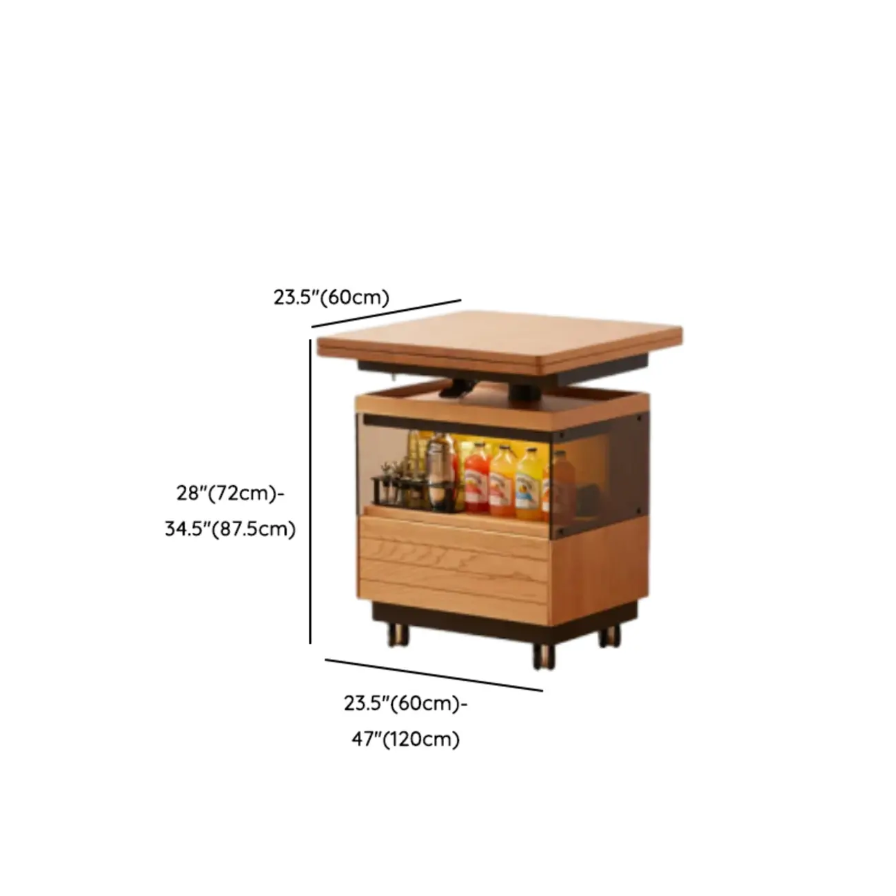 Square Adjustable Folding Laptop Wooden Coffee Table #size | homeyfad