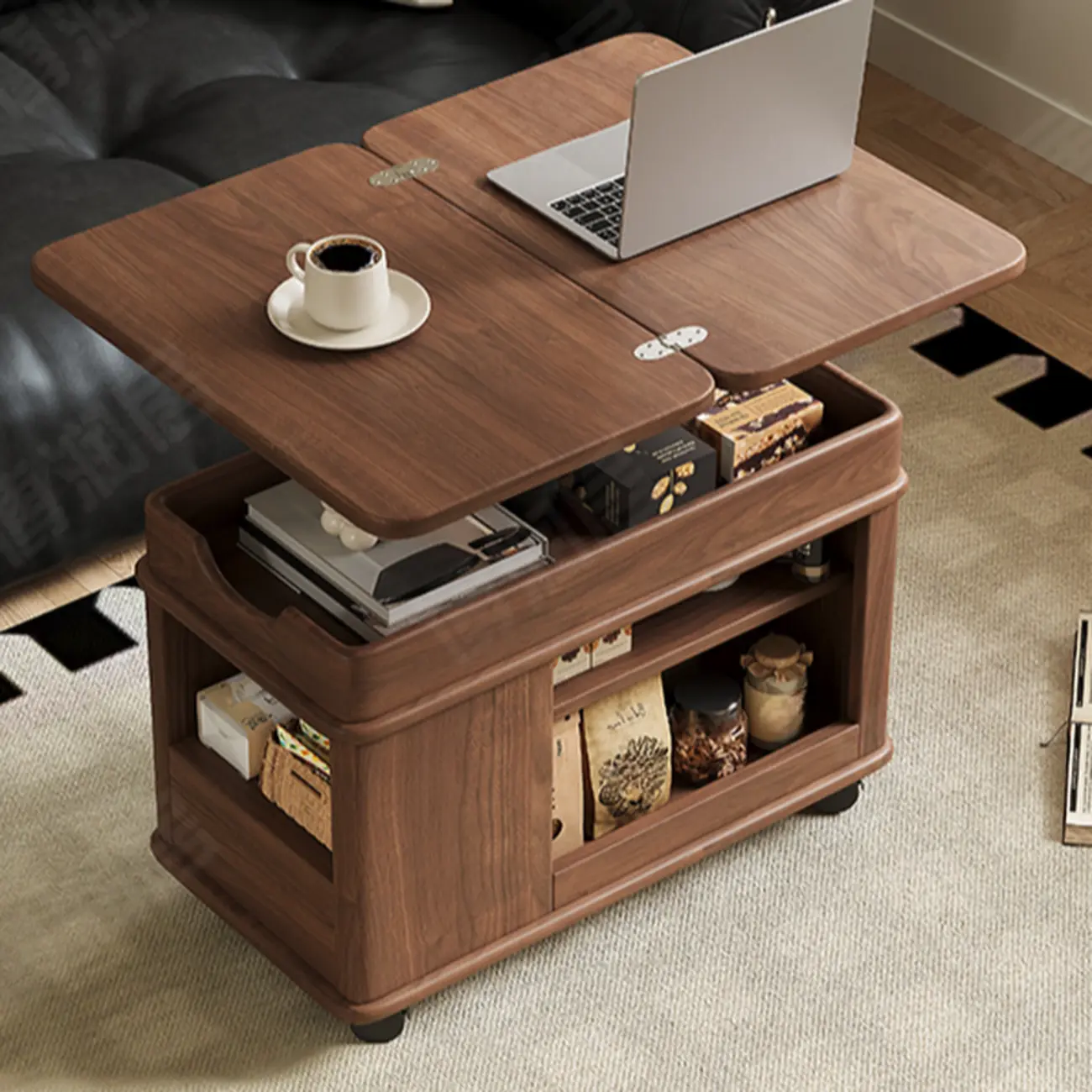 Lift Top Wood Multifunctional Coffee Table For Apartment Image - 1 | homeyfad