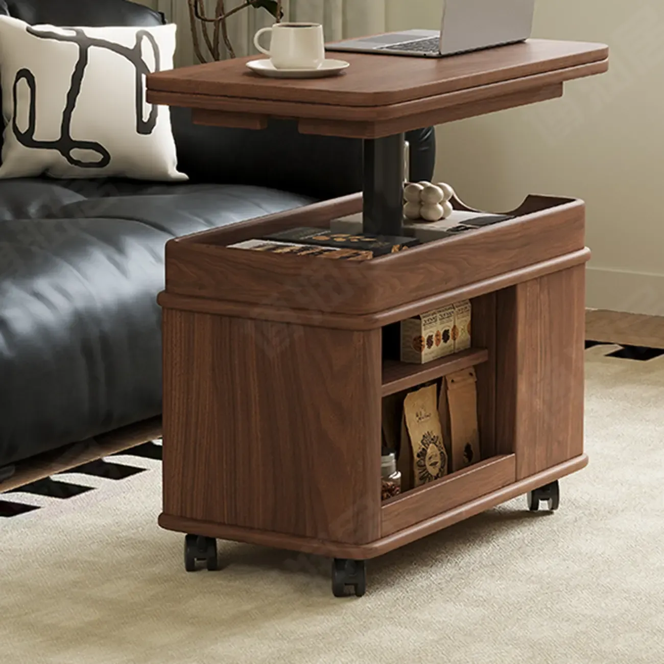 Lift Top Wood Multifunctional Coffee Table For Apartment Image - 4