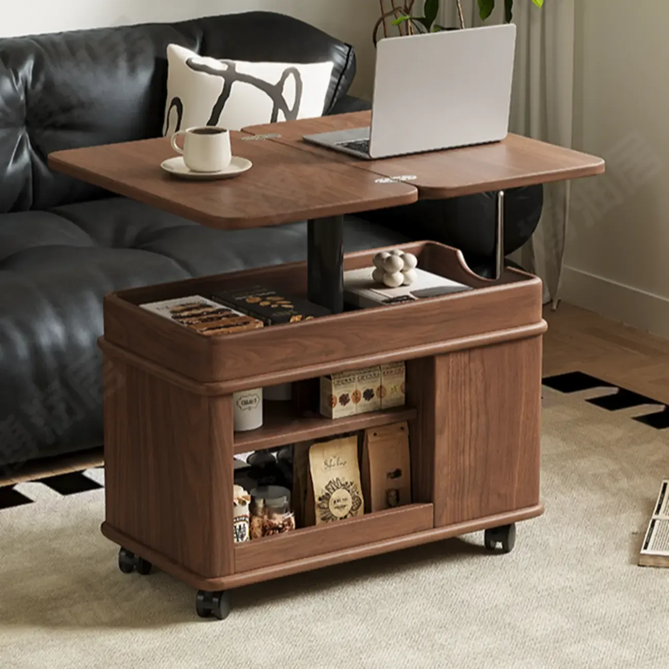 Lift Top Wood Multifunctional Coffee Table For Apartment Image - 7
