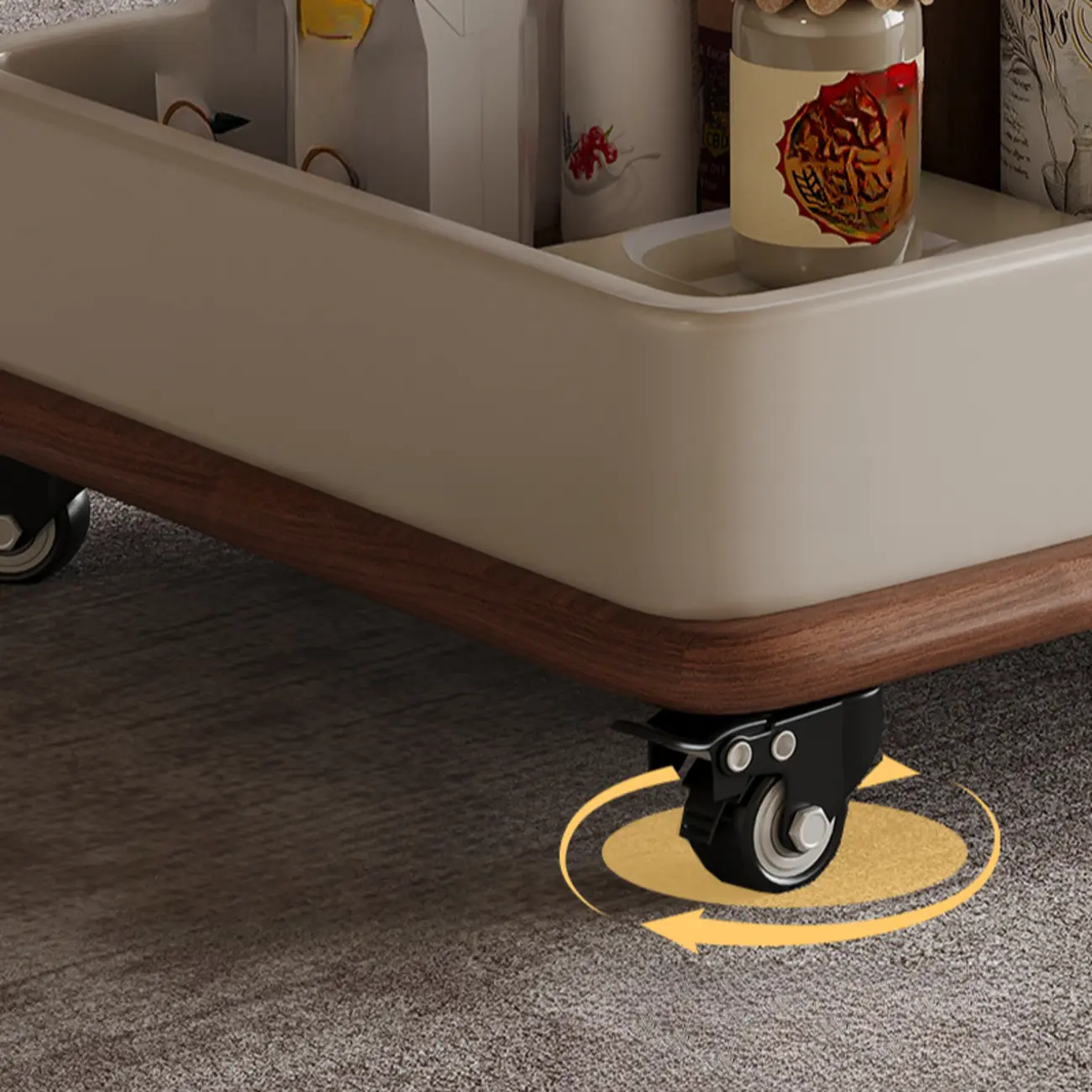 Contemporary Adjustable Tabletop Rolling Cart Coffee Table  Image - 9 | homeyfad