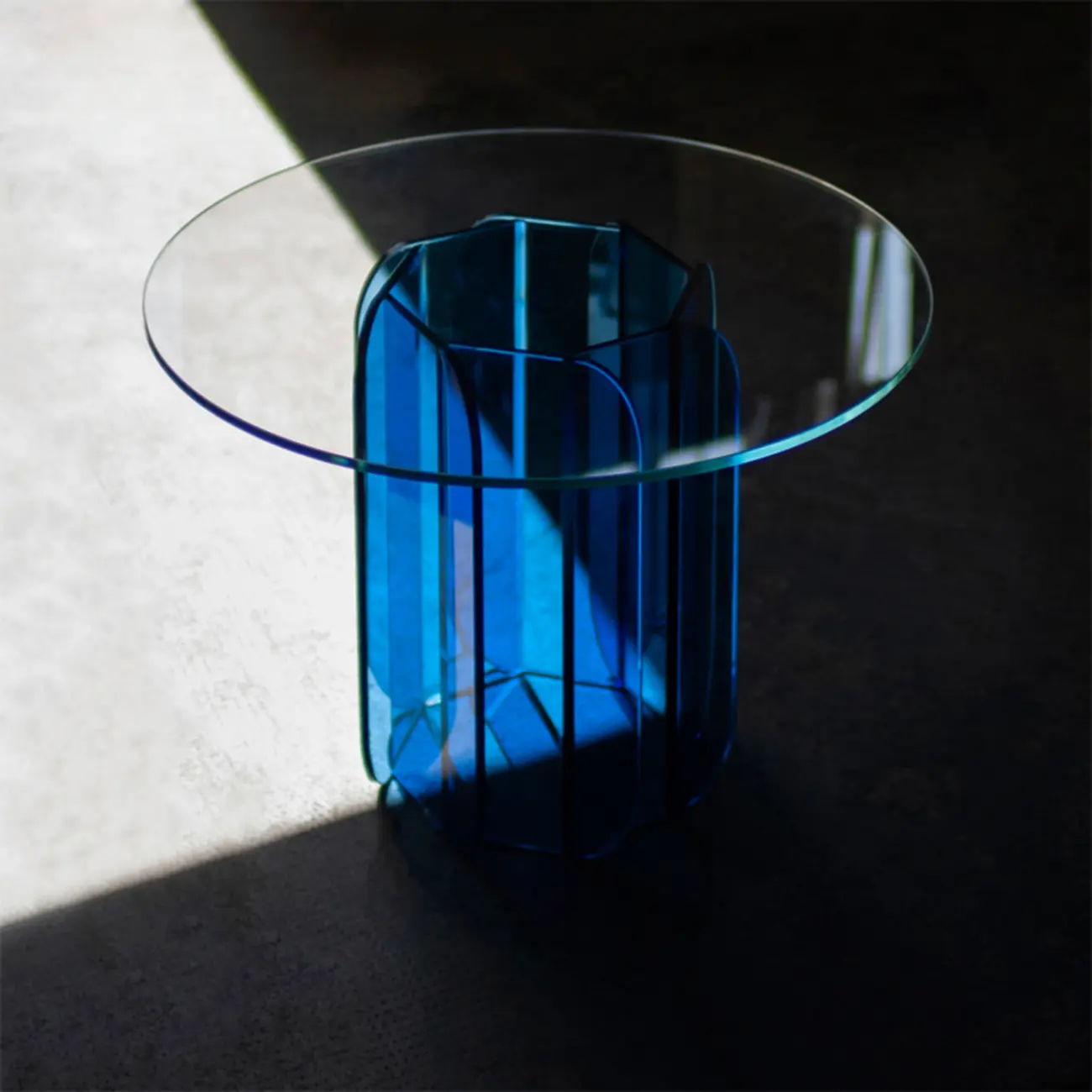 Postmodern Geometric Glass Top Coffee Table Acrylic Base Image - 4 | homeyfad