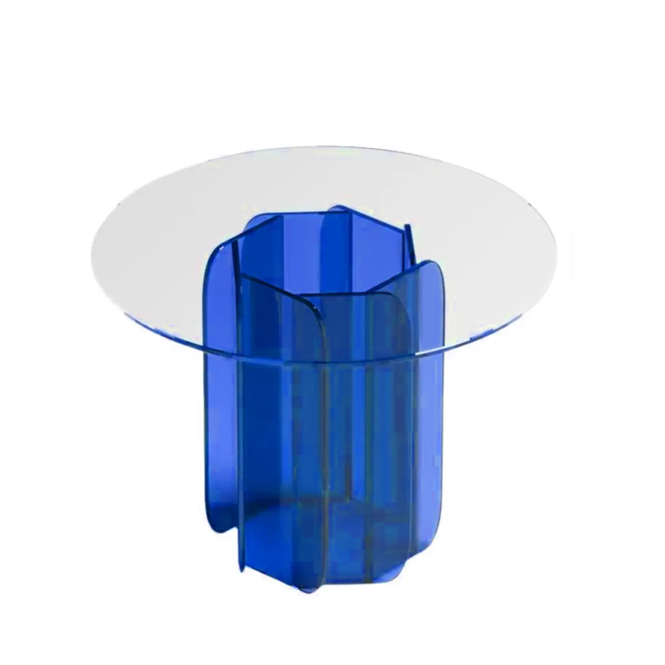 Postmodern Geometric Glass Top Coffee Table Acrylic Base Image - 11 | homeyfad