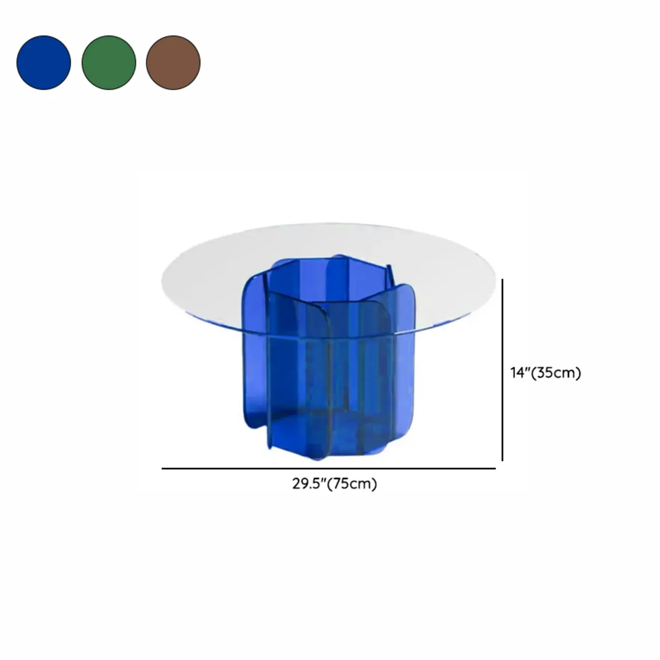 Postmodern Geometric Glass Top Coffee Table Acrylic Base #size | homeyfad