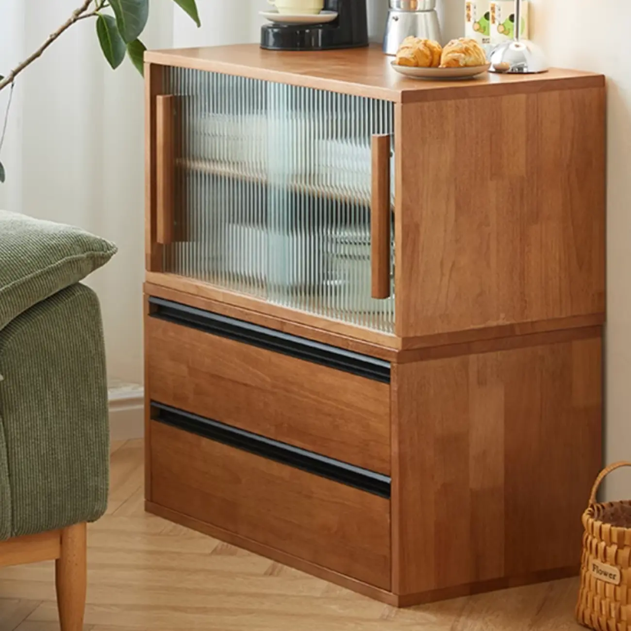 Cocoa Solid Wood Modern Small Horizontal Bookcase Image - 1 | homeyfad