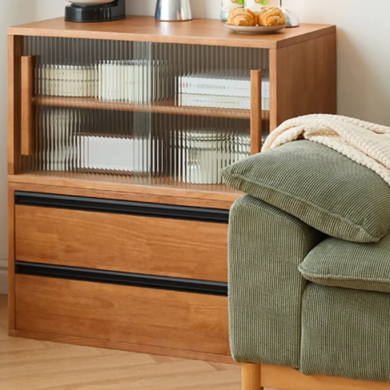 Cocoa Solid Wood Modern Small Horizontal Bookcase Image - 4 | homeyfad