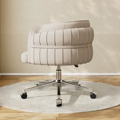 Modern Leather Low Back Adjustable Ergonomic Office Chair Image - 8