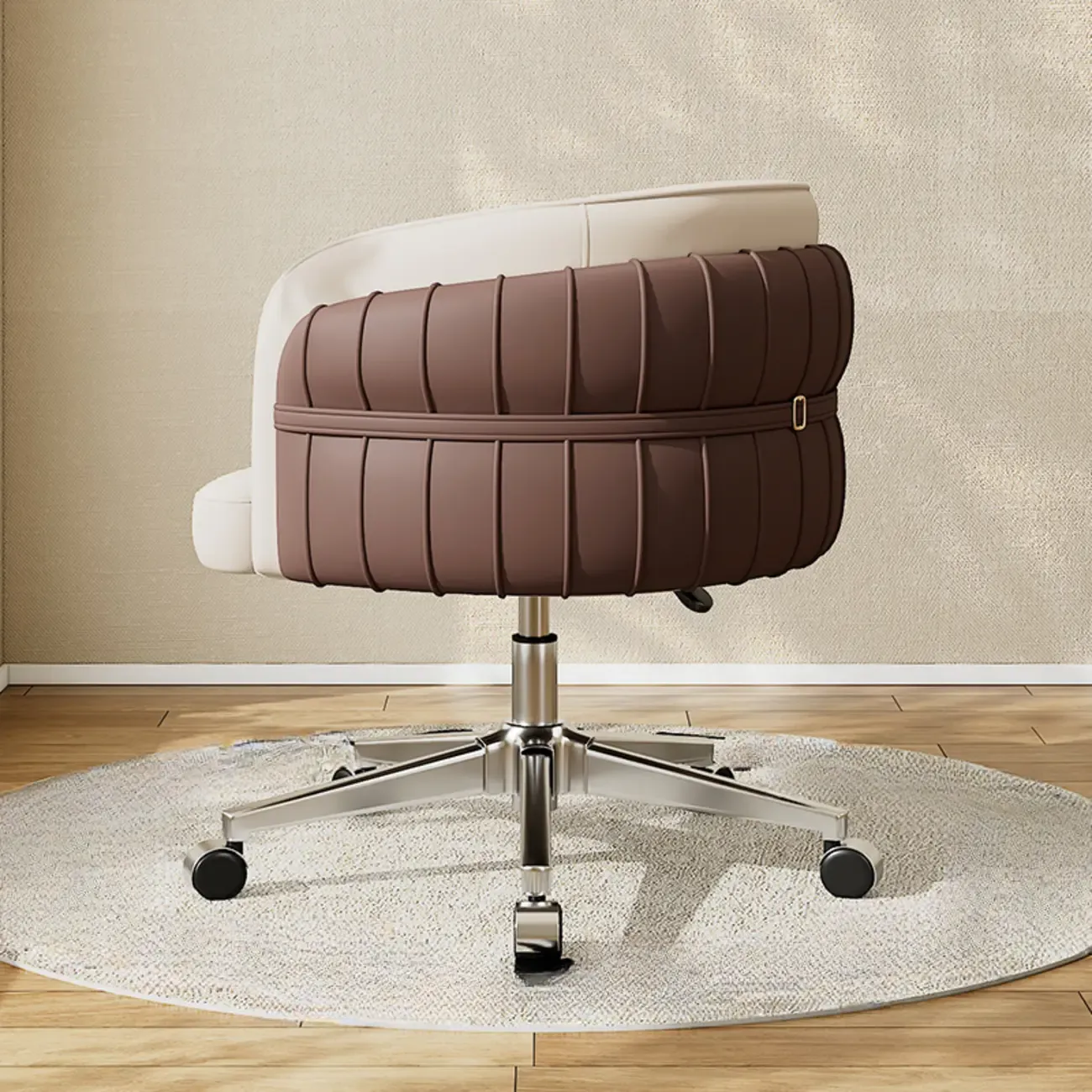 Modern Leather Low Back Adjustable Ergonomic Office Chair Image - 9