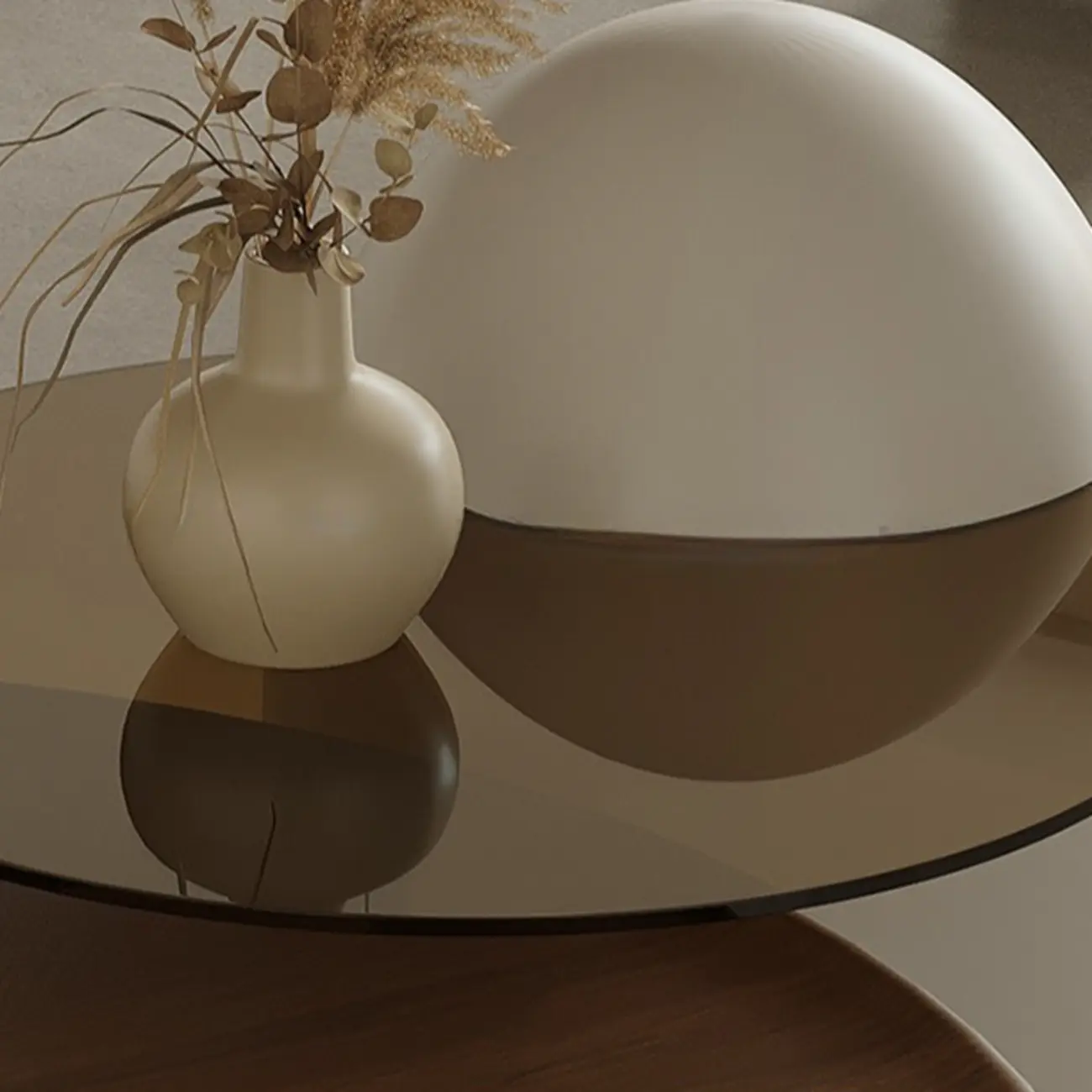 Round Contemporary Wood Nesting Coffee Table For Living Room Image - 7 | homeyfad