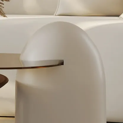 Round Contemporary Wood Nesting Coffee Table For Living Room Image - 8