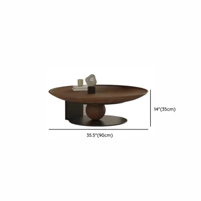 Round Contemporary Wood Nesting Coffee Table For Living Room #size