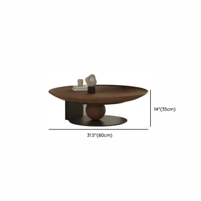 Round Contemporary Wood Nesting Coffee Table For Living Room Image - 12