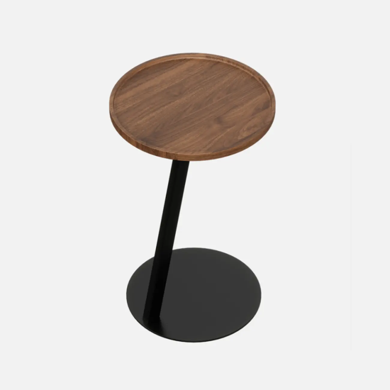Living Room Brown Wood Top Metal C Shaped Side Table Image - 5 | homeyfad