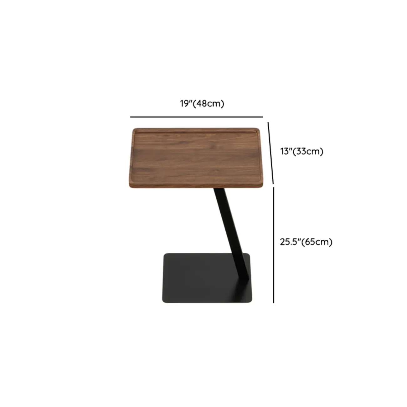 Living Room Brown Wood Top Metal C Shaped Side Table Image - 18 | homeyfad