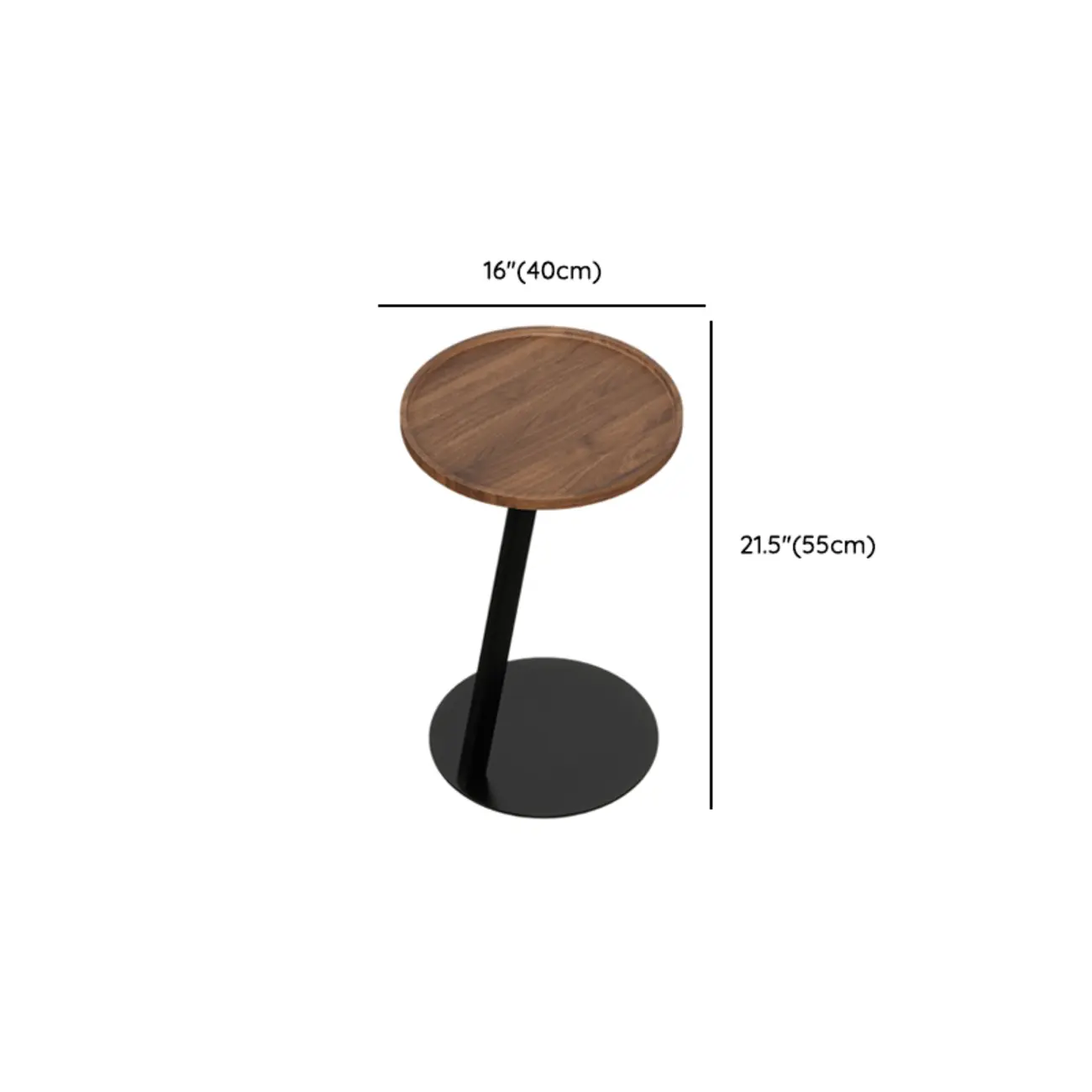 Living Room Brown Wood Top Metal C Shaped Side Table Image - 21 | homeyfad