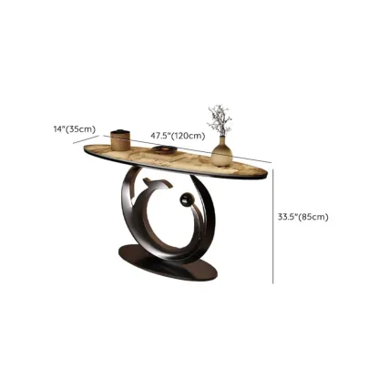 Contemporary Sintered Stone Console Table In Chalk Finish Image - 6