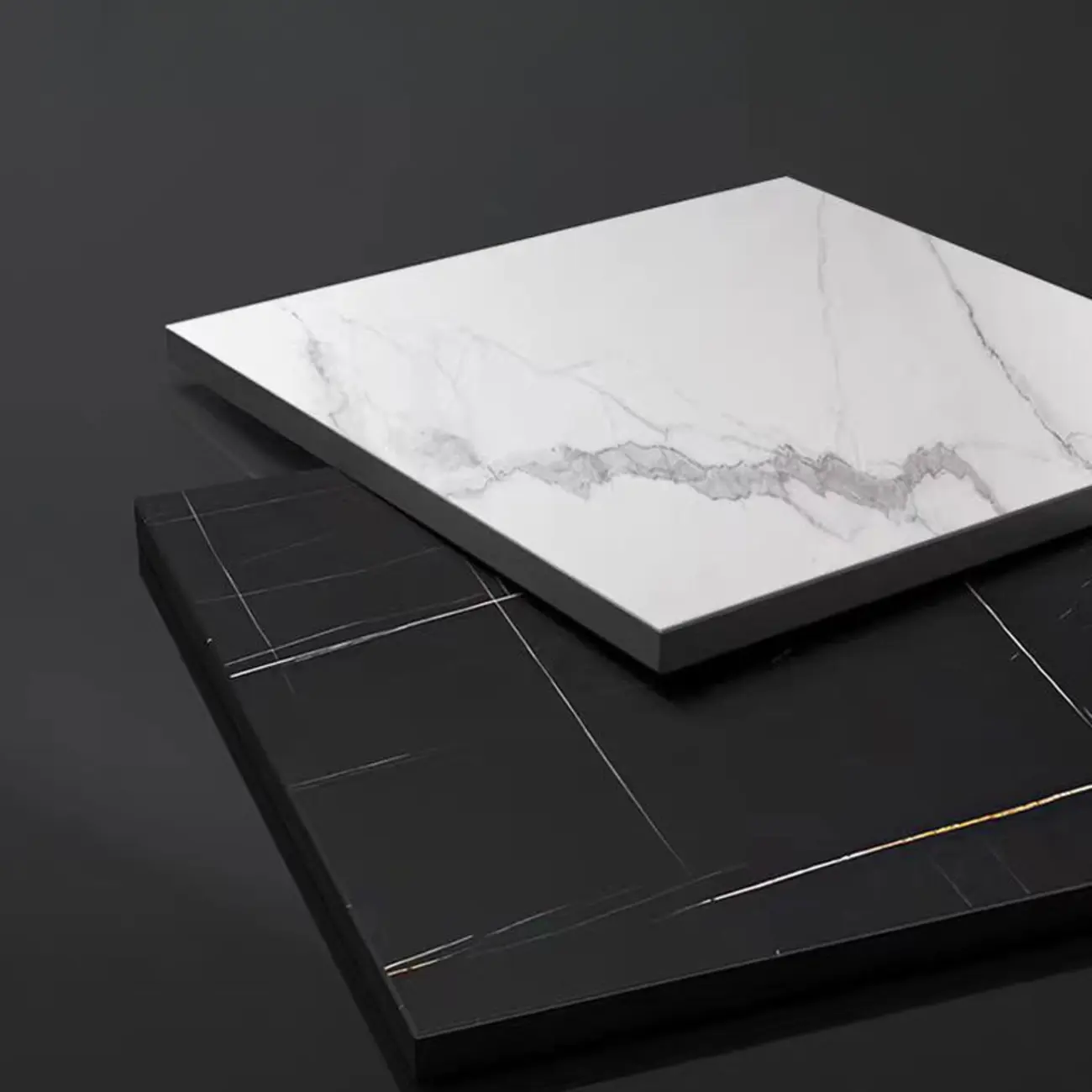 White Modern Stone Metal C Shaped Round Side Table Image - 6 | homeyfad