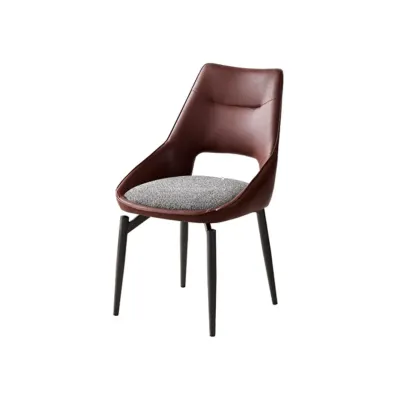 Modern Upholstered Open Back Armless Dining Chair Image - 2