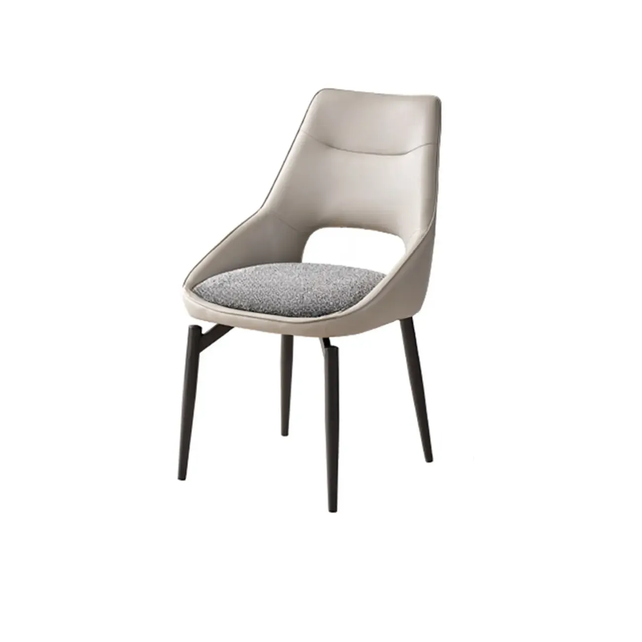 Modern Upholstered Open Back Armless Dining Chair Image - 5
